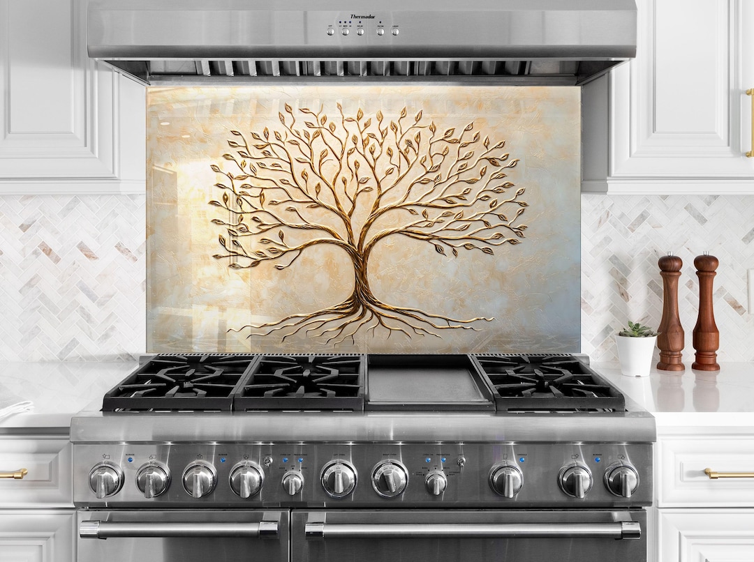 Panneau Mural Cuivre Brut – Dosseret Cuisine Métal Fait Main, Patine Unique
