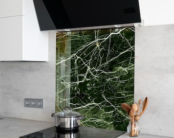 Handmade Tempered Glass Marble Backsplash: Heat Resistant Kitchen Decor