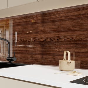 Wood Rustic Tempered Glass Backsplash: Farmhouse Kitchen Wall Tile