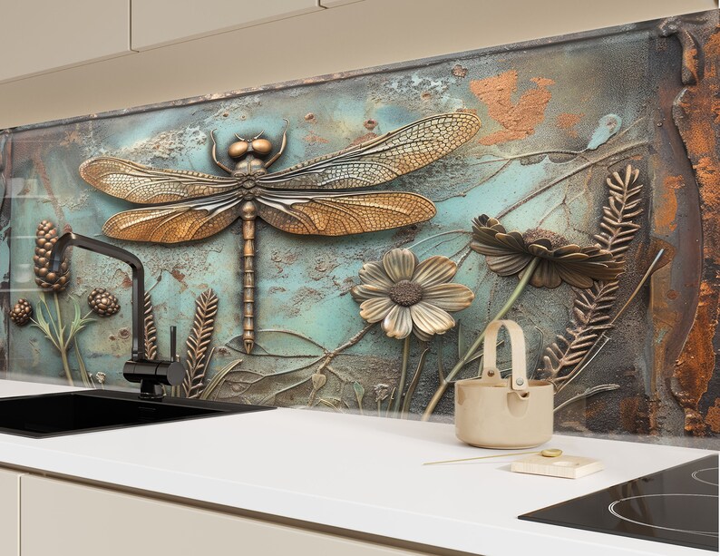 Tempered Glass Backsplash Tilesdragonfly Backsplash for Kitchen