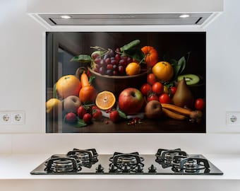 Fruit Tempered Glass Kitchen Backsplash: Heat Resistant Stove Splashback