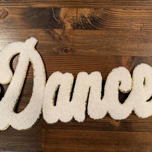 XL DANCE Chenille Patch | Script Dance Patch | Spirit Wear Patch | Dance Team Applique | DIY Hoodie Patch | Multiple Color Options