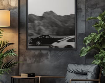 Decoración de pared con coches antiguos