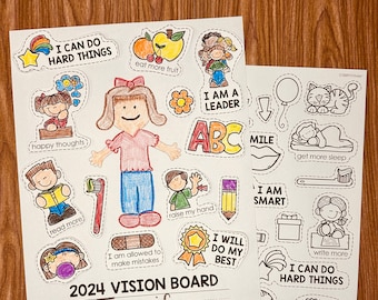 Visionstafel für Kinder - Neujahr 2025, Ziele festschreiben
