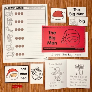 Christmas Decodable Reader, CVC Decodable Holiday Science of Reading Decodables