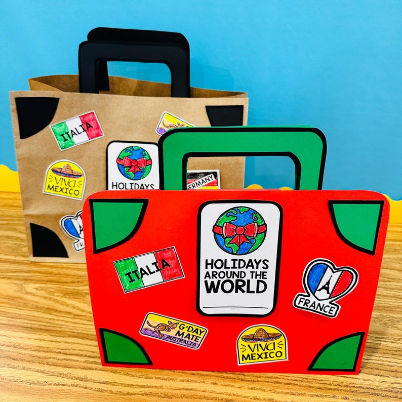 Christmas Around the World Passport, Suitcase, Maps, and Brochures - Holidays Travel Kit image 7