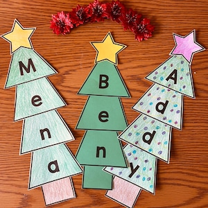 Christmas Tree Editable Name Activity & Craft for Winter Bulletin Boards