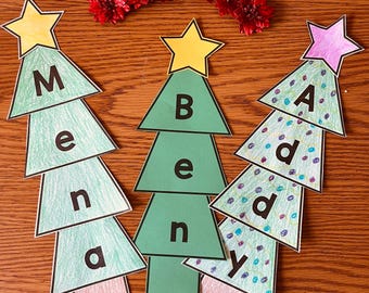 Christmas Tree Editable Name Activity & Craft for Winter Bulletin Boards