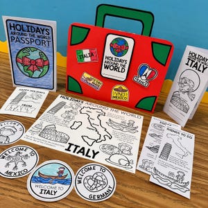 Weihnachten auf der ganzen Welt Pass, Koffer, Karten und Broschüren - Feiertage Travel Kit
