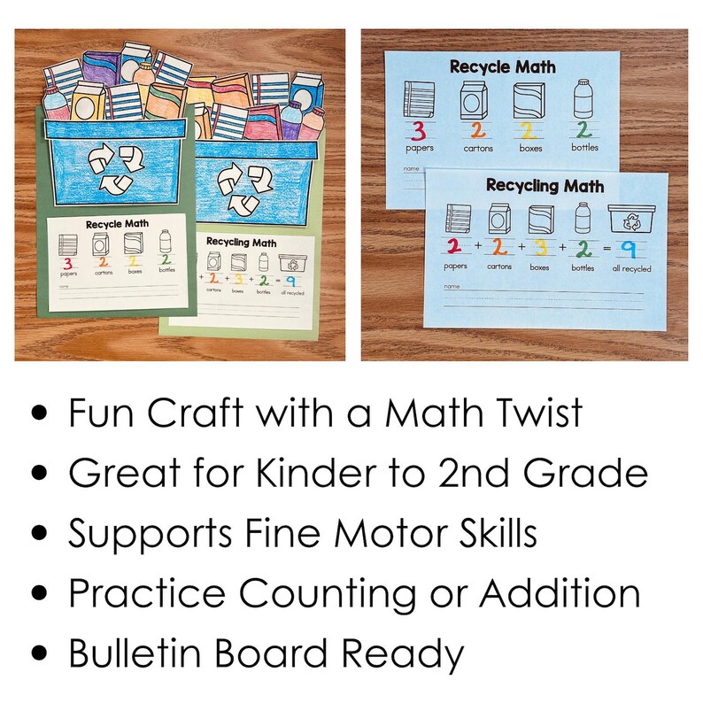 Earth Day Craft Activity Bulletin Board, April Craft Math Activity ...