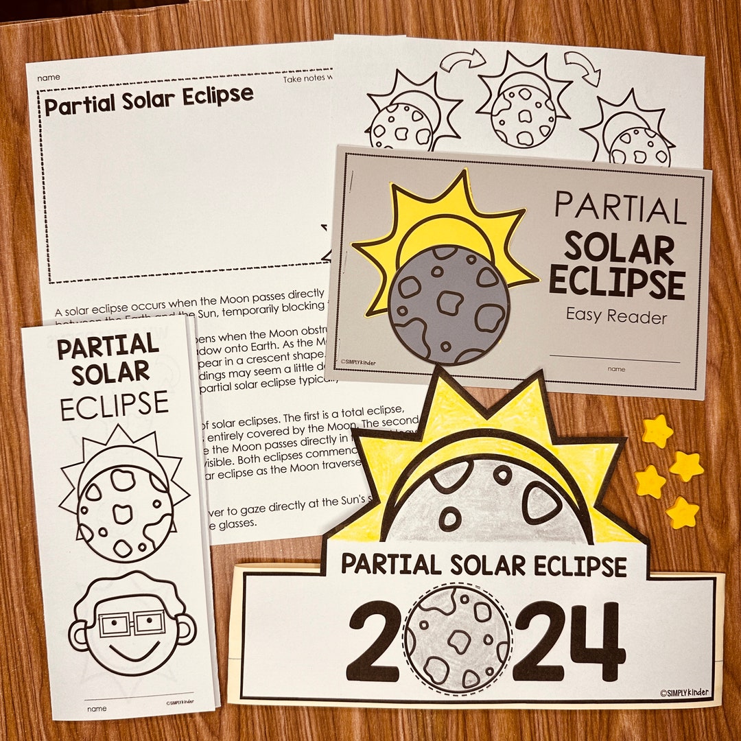Activités d'éclipse partielle, livre, chapeau, brochure et plus