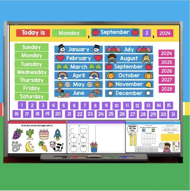 September Morning Meeting Slides for Kindergarten, Editable Daily ...