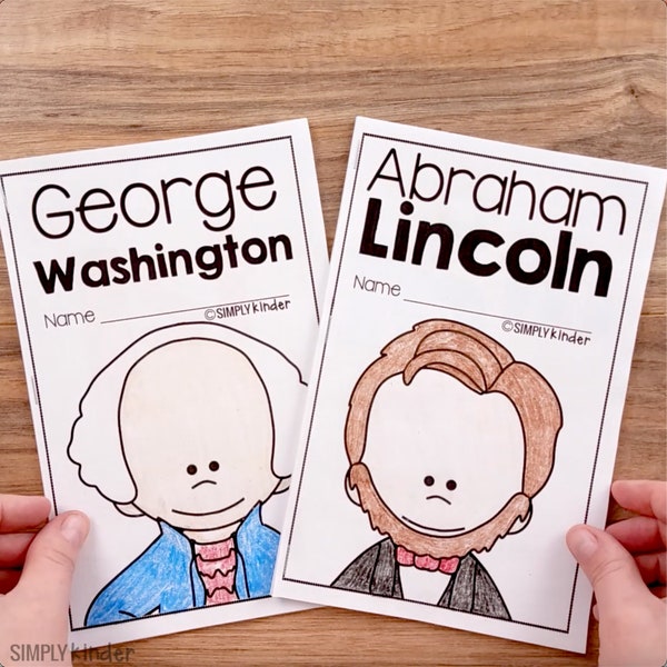 Presidents Day Activities Readers, Abraham Lincoln & George Washington, Writing