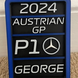 George Russell Win Pit Board, Austrian GP, George, Mercedes F1, formula one, George win, Mercedes win, P1 Pit Board, Rus