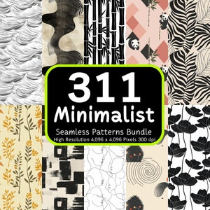Bundel 311 minimalistische naadloze patronen, minimalistische achtergrond, sublimatieontwerp, digitaal papierpakket, naadloze bundel, 4K, commercieel gebruik