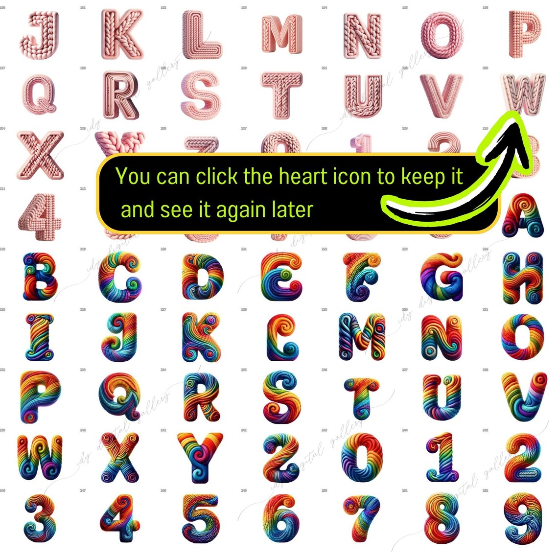252 Knitted Alphabet Bundle, Knitted Letters, Knitting Clipart ...