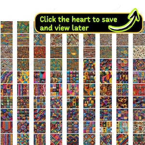 414 African Seamless Patterns Bundle, Boho Background, Tribal Prints, Geometric Textures, Printable Scrapbook, 300dpi, Commercial Use image 10