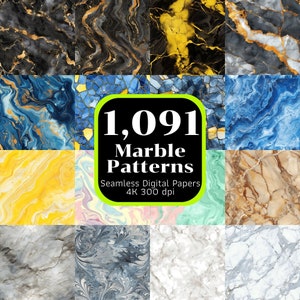 1.091 nahtlose Marmormuster, Marmortextur, Steintextur, nahtlose digitale Papiere, nahtlos bedruckbar, Mega Bundle, kommerzielle Nutzung