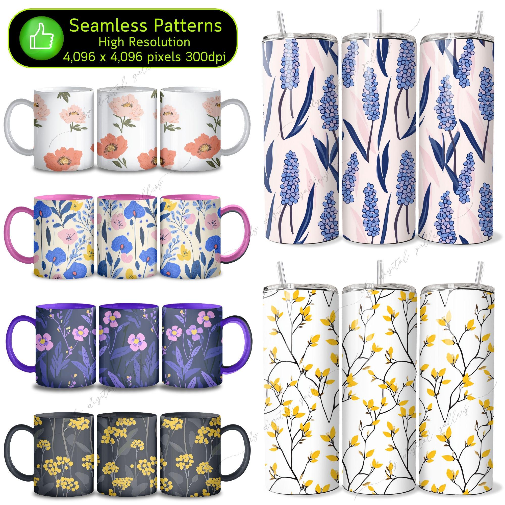 530 Spring Floral Seamless Patterns Bundle, Cute Flower Digital Paper ...