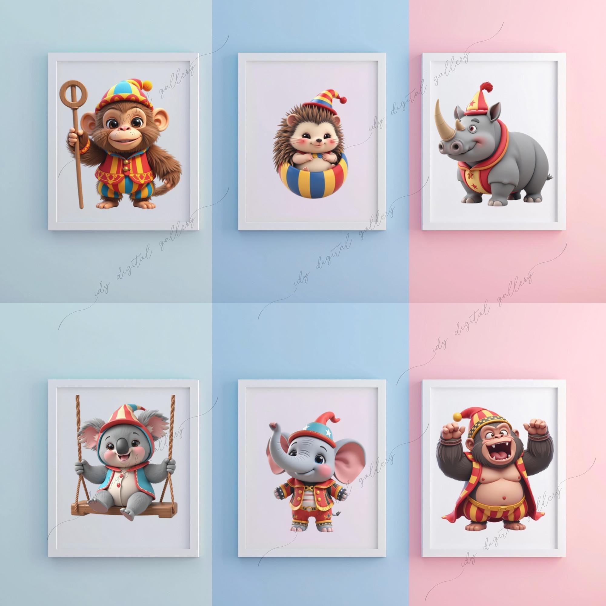 270 Circus Animal Clipart Bundle, Carnival Clipart, Cute Animal PNG ...