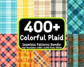 400+ Colorful Plaid Seamless Patterns Bundle, Plaid Digital Papers, Plaid Background, Seamless Bundle, Scrapbook Backgrounds, 300dpi
