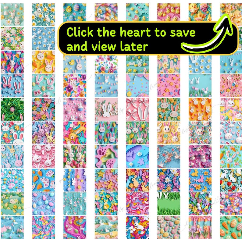 300 Cute Easter 3D Seamless Patterns Bundle, Easter Egg Background ...