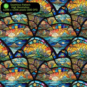528 sömlösa mönster för målat glas, djurmålat glas, retromålat glas, sömlösa digitala papper, sömlöst paket, kommersiellt bruk bild 6