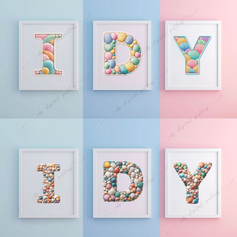 144 Shell Alphabet Bundle, Colorful Alphabet, Shell Clipart, Shell ...