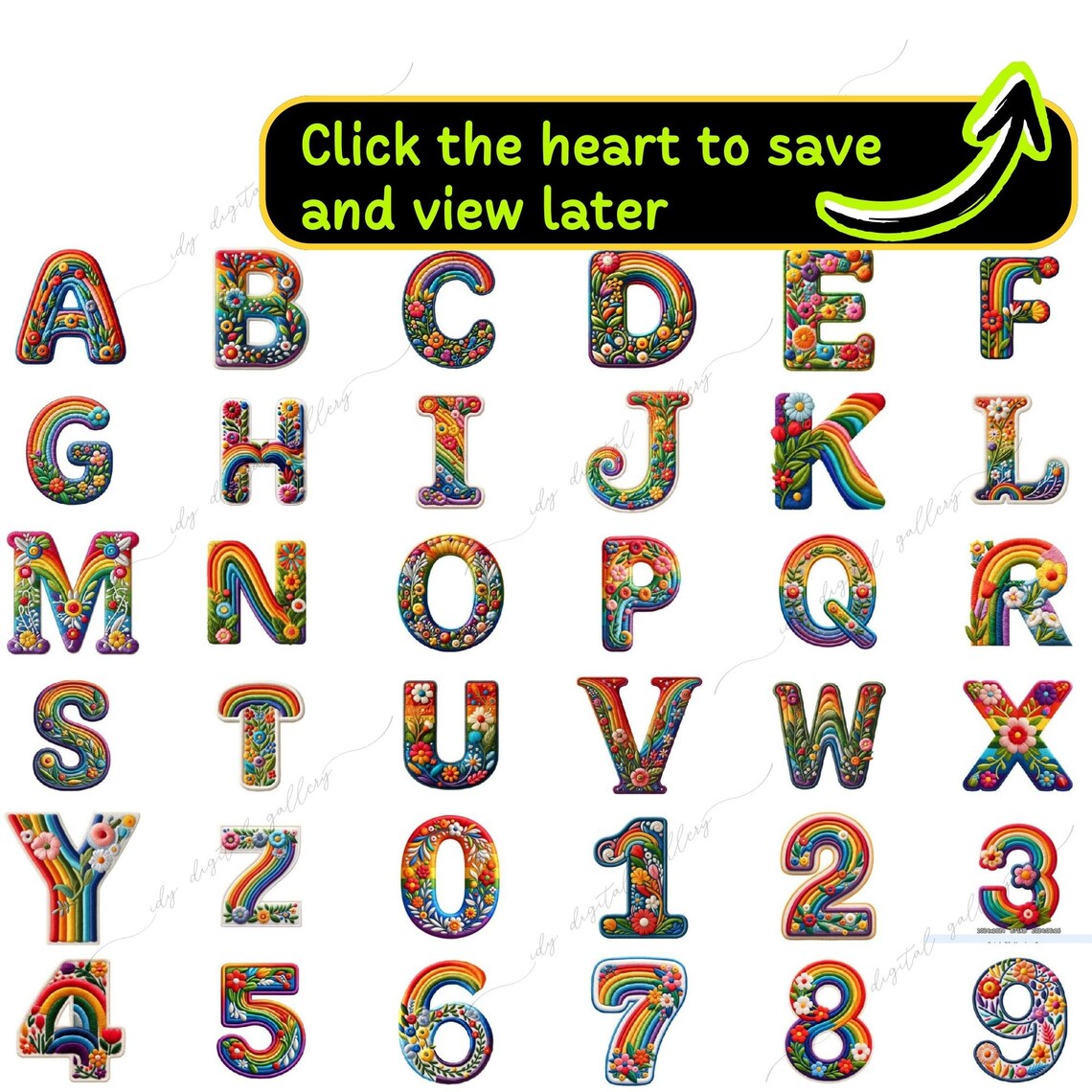 252 Embroidery Floral Alphabet Bundle, Embroidery Floral Letters ...