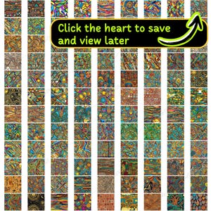 May include: A collection of 64 colorful digital paper patterns featuring geometric shapes, abstract designs, and African-inspired motifs. The patterns are in shades of blue, green, yellow, orange, and brown.