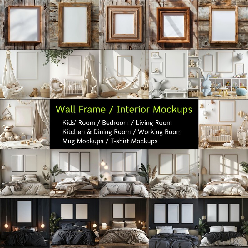 1,500+ Mega Mockup Bundle, Frame Mockups, Wall Art Mockups, Mug Mockups, tshirt mockups, Interior Mockup, Free Gifts, High-Resolution 300dpi image 2