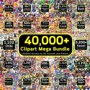 40,000+ Mega Clipart Bundle - All Past and Future Sets, Lifetime Access, PNG Bundle, Mega Bundle, Instant Download, Commercial Use