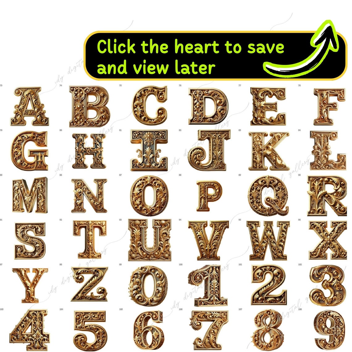216 Victorian Alphabets & Numbers, Victorian Letters, Floral Alphabets ...