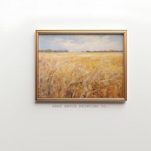 Printable Wheat Field Impasto Oil Painting, Vintage Cottage, Nature, Impasto Oil Painting, Printable, Gift, Landscape, Art, Digital Download