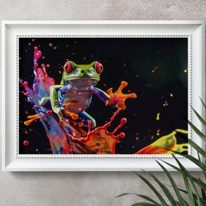 Frosch, Fine Art Print, Druckbare Download Kunst, digitale Kunst, Tierdruck, Frosch Print, Frosch Kunst