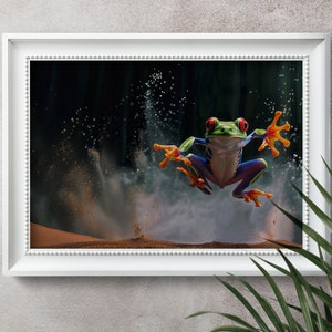 Frosch, Fine Art Print, Druckbare Download Kunst, digitale Kunst, Tierdruck, Frosch Print, Frosch Kunst