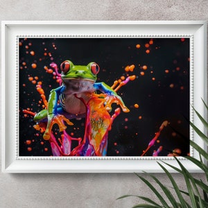 Frosch, Fine Art Print, Druckbare Download Kunst, digitale Kunst, Tierdruck, Frosch Print, Frosch Kunst