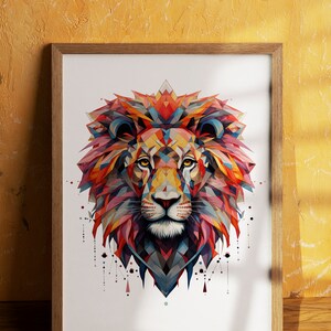 Colourful Lion Fine Art Posters, Geometric