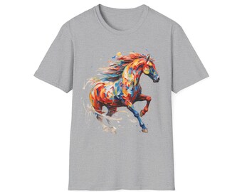 Horse T-shirt, Horses, Colourful Horse T Shirt, Horse Gifts