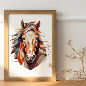 Horse, Geometric, Printable Download Art, Digital Art
