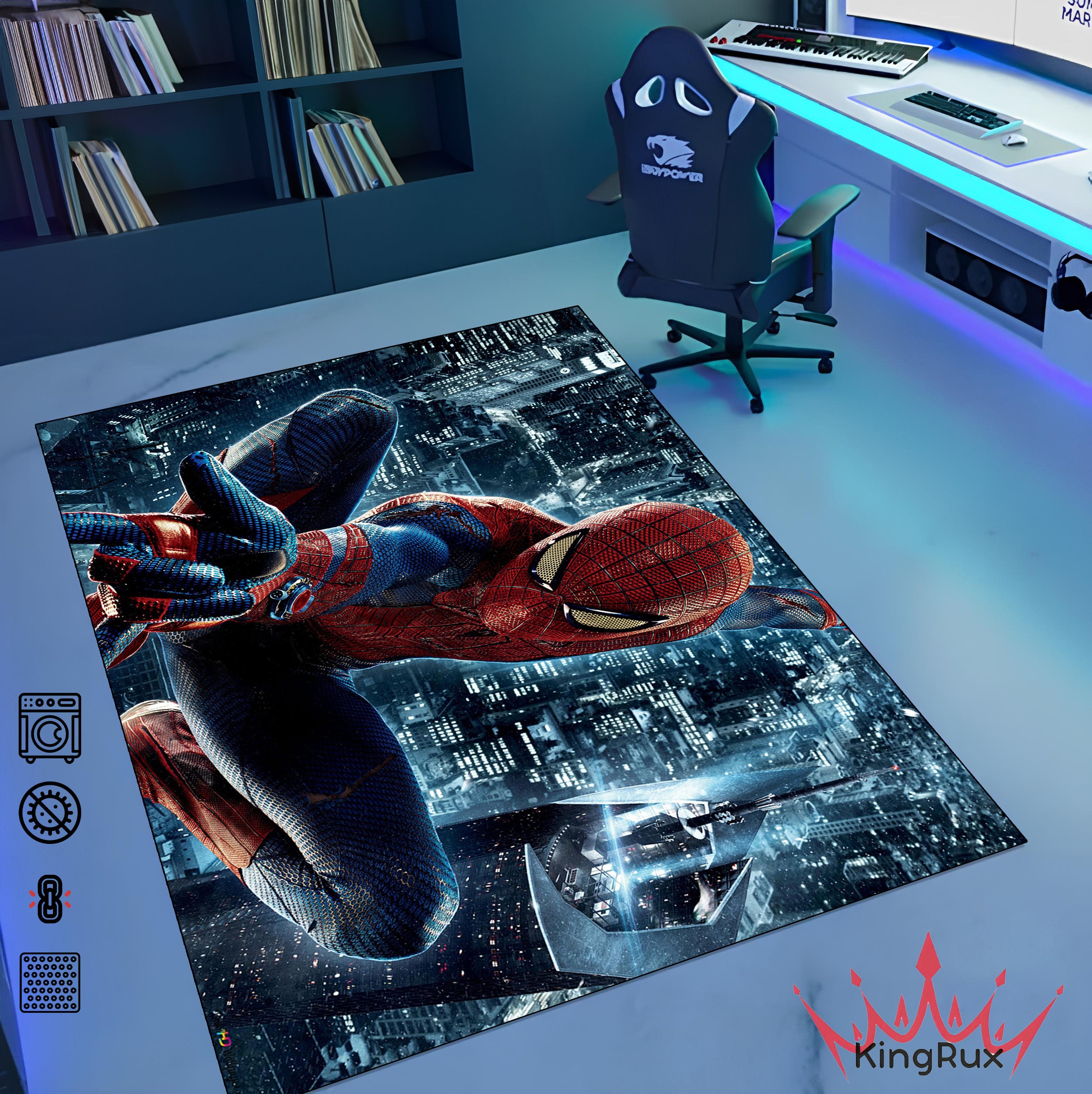 Spiderman Rug, Spiderman, Spider Man Rug, Movie Rug, Kids Room Rug, Non ...