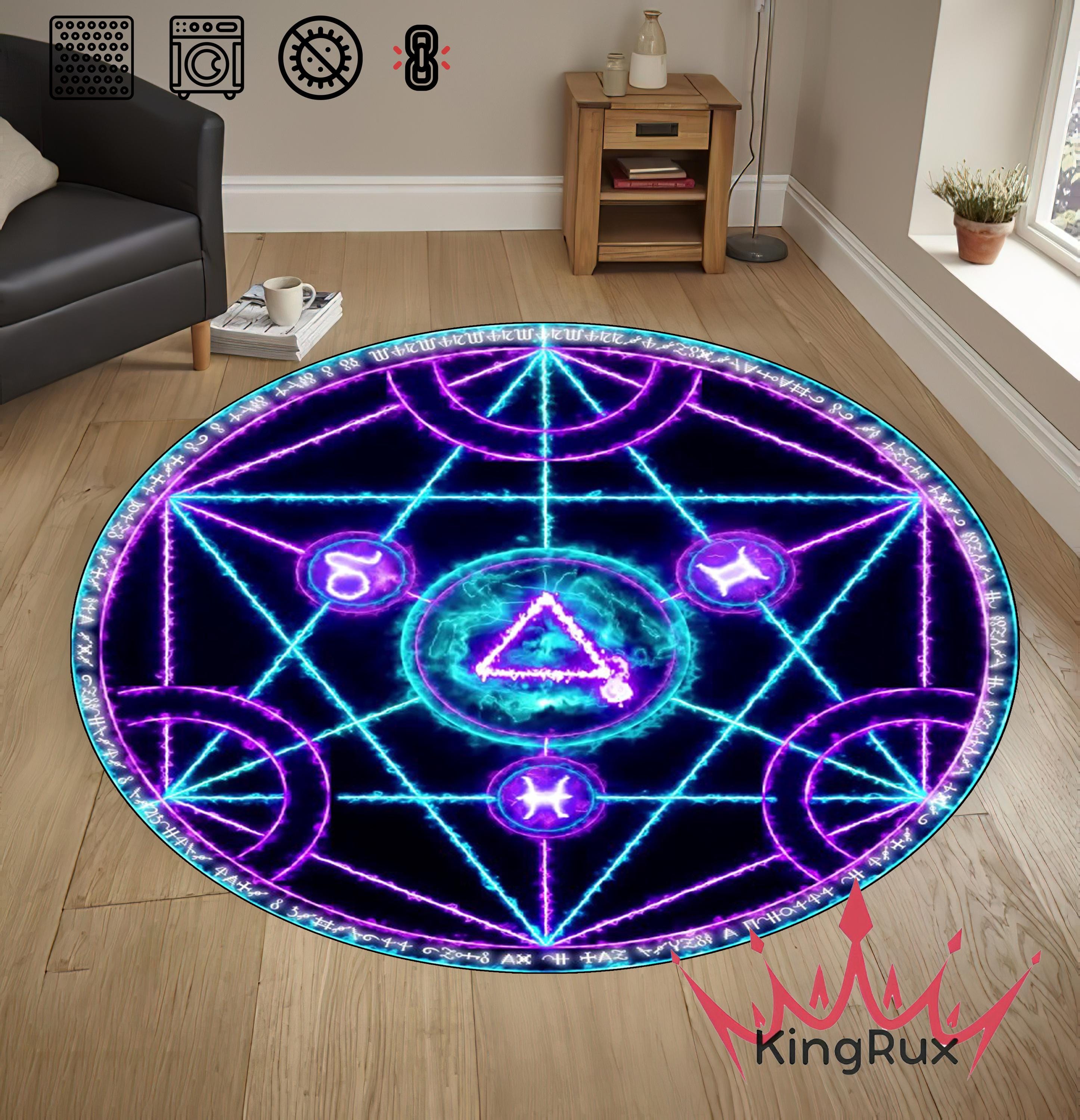 Full Metal Transmutation, Round Rug,circle Cool Rug, Japanese Anime Rug ...