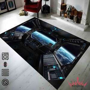 Spaceship Cockpit Rug, Spacecockpit Rug, Space Rug, Control Panels ...