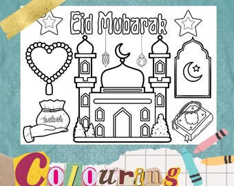 Eid Mubarak Colouring Page