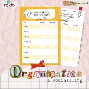 Did you Brush your Teeth Today? - Downloadable Children's Tooth Brushing Tracker | Colourful and Printer-Friendly Versions Instant Download