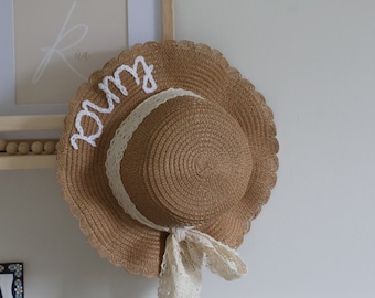 Personalised girls summer sun hat