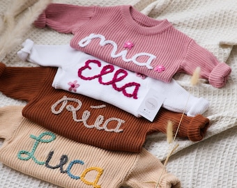 Personalisierte Strick Babypullover