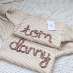 Personalised Cream Knit Baby Sweater image 2