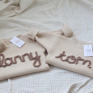 Personalised Cream Knit Baby Sweater image 6
