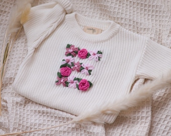 Personalised Initial Knit Baby Sweater